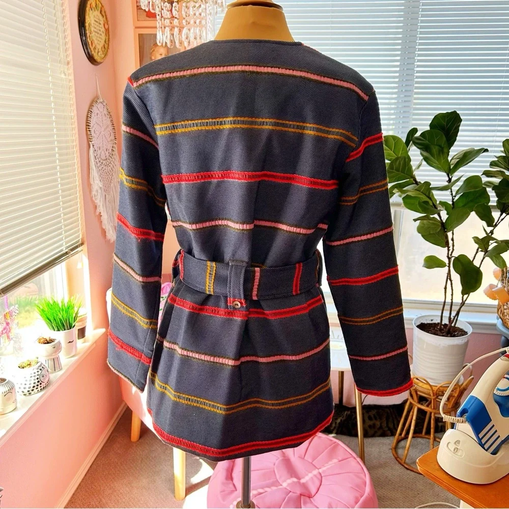 NWOT Anthropologie Dolan Piccadilly Striped Denim Chambray Jacket - Picture 5 of 7